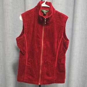 Woolrich Women's Courduroy Vest Size Large Burgundy